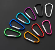 カラビナ 同色5個セット D型 カラビナフック メタリック 登山 キャンプ アウトドア トレッキング ぶら下げ 固定 バックル