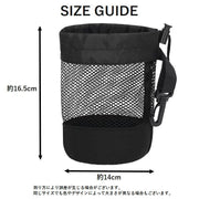 ゴルフボールケース ゴルフボールポーチ ラウンドグッズ ゴルフ用品 メッシュ 巾着タイプ ナスカン フック付き 大容量 便利 シンプル おしゃれ カッコイイ かっこいい 黒