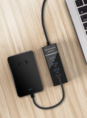 USBハブ USB2.0 3.0 HUB 30cmケーブル 4ポート 高速 データ転送 リチウム 充電器 USBコンセントパソコン ノートパソコン ノートPC 周辺機器 Windows Mac対応 ブラック ホワイト 黒 白