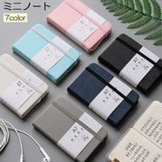 ミニノート メモ帳 手帳 日記帳 文具 ステーショナリー 無地 単色 シンプル かわいい おしゃれ レザー調 A6 A7 96ページ ビジネス 学生 オフィス しおり