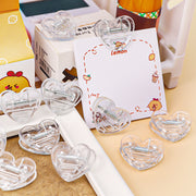 クリップ 5個セット 文房具 透明 クリア ハート型 メモクリップ おしゃれ かわいい 書類 プリント 書類整理 事務用品 オフィス デスク回り キッチンクリップ 袋止め ふくろどめ
