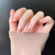 ネイルチップ つけ爪 手の爪用 24枚セット セルフネイル ネイルアート用品 フルカバー ラメ入り ショート 光沢感 つや感 グラデーション ぷっくり 貼るだけ かわいい きれいめ 上品 シンプル キラキラ キュート ピンク