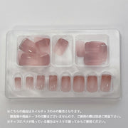 ネイルチップ つけ爪 手の爪用 24枚セット セルフネイル ネイルアート用品 フルカバー ラメ入り ショート 光沢感 つや感 グラデーション ぷっくり 貼るだけ かわいい きれいめ 上品 シンプル キラキラ キュート ピンク
