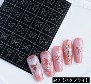 ネイルシール ステンシルシート ネイルステッカー 1枚 ネイルアート セルフネイル デコパーツ 貼るだけ簡単 ハート 星 蝶 花 可愛い おしゃれ