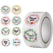 ギフトシール サンキューシール ロール 500枚入り ラベル ラッピング用品 thankyou ありがとう 感謝 プレゼント 贈り物 円形 丸型 英字 おしゃれ かわいい 装飾 デコレーション お祝い 手紙 ショップ 業務用 お店