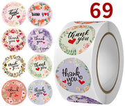 ギフトシール サンキューシール ロール 500枚入り ラベル ラッピング用品 thankyou ありがとう 感謝 プレゼント 贈り物 円形 丸型 英字 おしゃれ かわいい 装飾 デコレーション お祝い 手紙 ショップ 業務用 お店