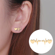 ピアス ハート 波形 スタッドピアス イヤリング レディース アクセサリー ジュエリー おしゃれ シンプル ゴールドカラー シルバーカラー