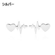 ピアス ハート 波形 スタッドピアス イヤリング レディース アクセサリー ジュエリー おしゃれ シンプル ゴールドカラー シルバーカラー