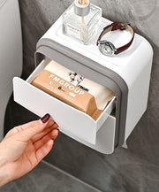 トイレットペーパーホルダー ペーパータオルホルダー ティッシュケース 単品 1個 ティッシュボックス キッチンペーパーホルダー ペーパーホルダー 多用途 多機能 壁掛け 引き出し付き トレイ付き 小物置き スマホ置き トイレ用品 日用品 インテリア雑貨 トイレ収納 キッチン収納 ペーパータオルケース ティッシュ トイレ 洗面所 脱衣所 キッチン お洒落 シンプル 便利