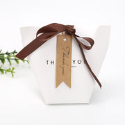 ペーパータグ 紙タグ 100枚セット ギフトタグ 厚紙 ラッピング プレゼント 贈り物 ハンドメイド Thank you ありがとう サンキュー お祝い ラベル プライス フリマ バザー 白 茶色 ホワイト ブラウン