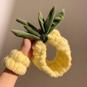 ヘアバンド リストバンド カチューシャ 洗顔用 洗顔グッズレディース 女性 化粧 メイク パイナップル イエロー ユニーク かわいい