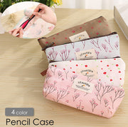 ペンケース 筆箱 ふでばこ 筆入れ キャンバス 文房具 文具 ステーショナリー レディース 女性 花柄 フラワー 植物 シンプル かわいい ナチュラル