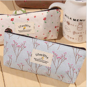 ペンケース 筆箱 ふでばこ 筆入れ キャンバス 文房具 文具 ステーショナリー レディース 女性 花柄 フラワー 植物 シンプル かわいい ナチュラル
