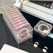 アクセサリーケース 12個セット 収納ケース付 クリア 透明 薄型ケース 75mm 85mm ジュエリー ネイルチップ 小物入れ コレクション ディスプレイケース スクエア 整理整頓 携帯 持ち運び