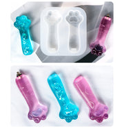 シリコンモールド レジン型 LEDライト 3個セット 光る レジン用ツール クラフト ハンドメイド 手芸 レジン 樹脂 パーツ 猫 肉球 可愛い