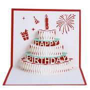バースデーカード メッセージカード ポップアップカード 誕生日カード カード 3D 飛び出す 誕生日 バースデー birthday ケーキ お祝い プレゼント ギフト 贈り物 ギフトカード 誕生祝い お祝いグッズ 切り絵 可愛い かわいい おしゃれ オシャレ お洒落 キュート 雑貨 レッド ゴールド