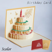 バースデーカード メッセージカード ポップアップカード 誕生日カード カード 3D 飛び出す 誕生日 バースデー birthday ケーキ お祝い プレゼント ギフト 贈り物 ギフトカード 誕生祝い お祝いグッズ 切り絵 可愛い かわいい おしゃれ オシャレ お洒落 キュート 雑貨 レッド ゴールド