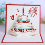 バースデーカード メッセージカード ポップアップカード 誕生日カード カード 3D 飛び出す 誕生日 バースデー birthday ケーキ お祝い プレゼント ギフト 贈り物 ギフトカード 誕生祝い お祝いグッズ 切り絵 可愛い かわいい おしゃれ オシャレ お洒落 キュート 雑貨 レッド ゴールド