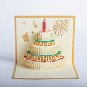 バースデーカード メッセージカード ポップアップカード 誕生日カード カード 3D 飛び出す 誕生日 バースデー birthday ケーキ お祝い プレゼント ギフト 贈り物 ギフトカード 誕生祝い お祝いグッズ 切り絵 可愛い かわいい おしゃれ オシャレ お洒落 キュート 雑貨 レッド ゴールド