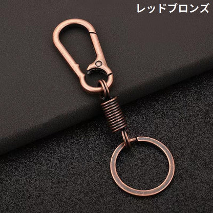 キーホルダー キーリング 金属製 カラビナフック スプリング バネ 商品画像2