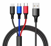 3in1 USBケーブル 充電ケーブル iPhone Android Type-C Micro USB 1.2ｍ 3種コネクタ 充電コード スマホ 携帯 タブレット