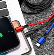 3in1 USBケーブル 充電ケーブル iPhone Android Type-C Micro USB 1.2ｍ 3種コネクタ 充電コード スマホ 携帯 タブレット