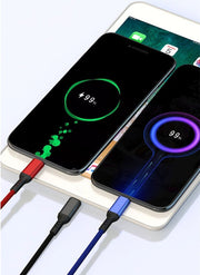 3in1 USBケーブル 充電ケーブル iPhone Android Type-C Micro USB 1.2ｍ 3種コネクタ 充電コード スマホ 携帯 タブレット