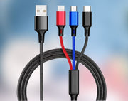 3in1 USBケーブル 充電ケーブル iPhone Android Type-C Micro USB 1.2ｍ 3種コネクタ 充電コード スマホ 携帯 タブレット