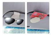 サングラスクリップ カー用品 車用 車載 サンバイザー メガネクリップ メガネホルダー カードホルダー クリップ レザー調 収納 コンパクト 省スペース シンプル お洒落 上品 便利 マグネット