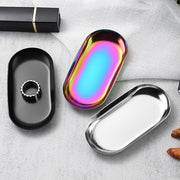 トレー プレート 受け皿 楕円型 つり銭トレー アクセサリートレー トレイ 小物入れ 雑貨 キャッシュトレイ ゴールドカラー シルバーカラー ブラック インテリア