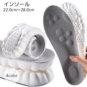 インソール 中敷き シューズ用品 ブラック グレー 柔らかい 厚め 弾力 通気性 吸水性 フィット感 サイズ調整可能