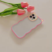 iPhoneケース スマホカバー スマホケース iPhoneカバー レディース 女性 波型 ウェーブ 猫耳 ネコ クリアケース かわいい おしゃれ