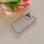iPhoneケース スマホカバー スマホケース iPhoneカバー レディース 女性 波型 ウェーブ 猫耳 ネコ クリアケース かわいい おしゃれ