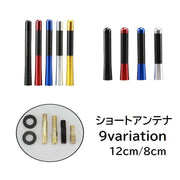 ショートアンテナ 車用品 カー用品 カーアンテナ 12cm 8cm ユーロタイプ 汎用 カーボン調 外装 パーツ カスタム 交換 自動車 ブラック 黒 おしゃれ かっこいい