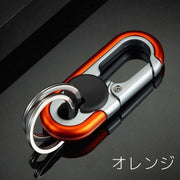 カラビナ キーホルダー リング ロック式 外れにくい 金属製 アウトドア 登山 クライミング キャンプ 釣り 旅行 アウトレジャー 多用途 便利
