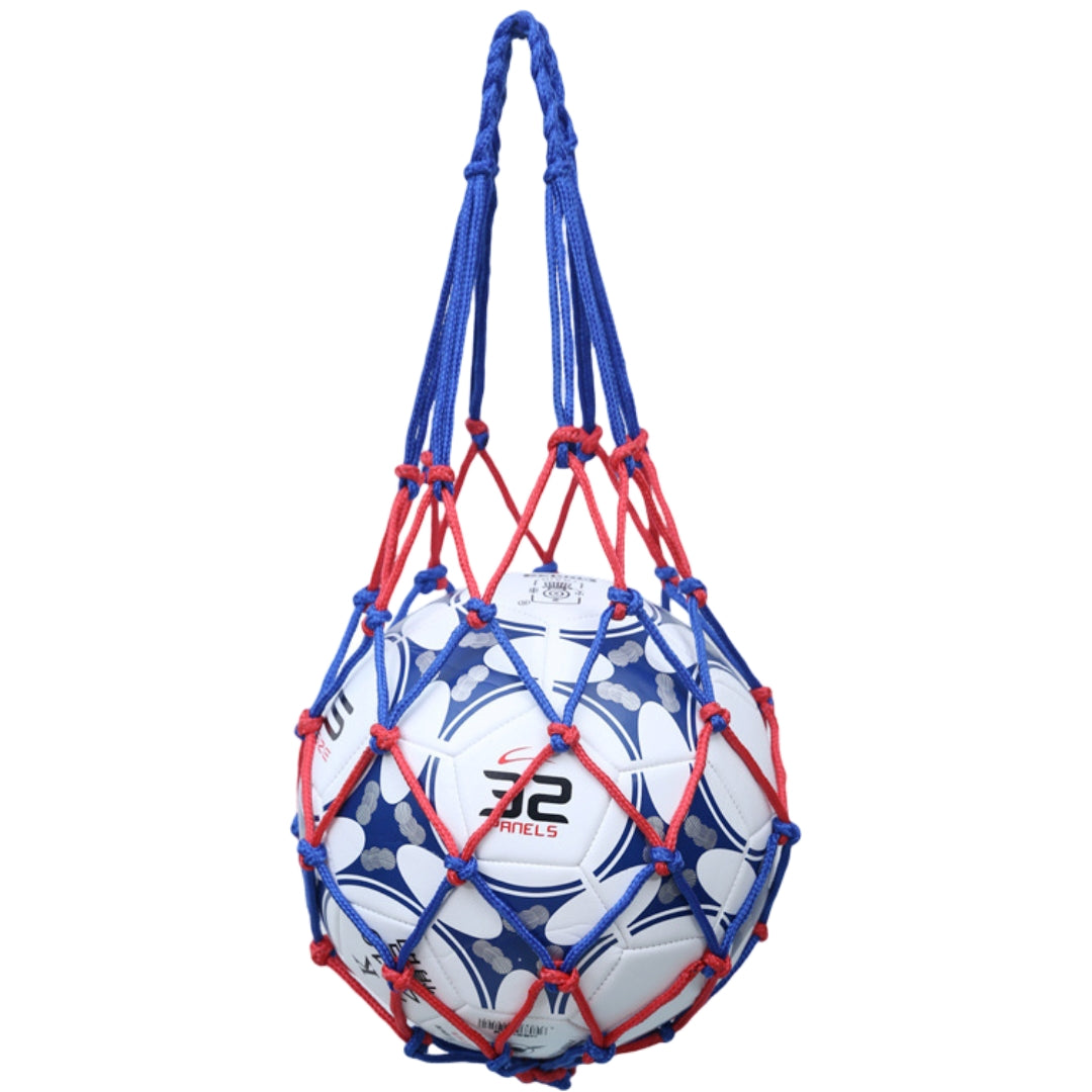 ボールネット ボールバッグ ボール入れ 収納 球 サッカー バスケット バレー フットサル ドッジボール 球技 網袋 手提げ 持ち運び 持ち歩き 落下防止 バイカラー