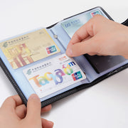 名刺ホルダー カードホルダー カードケース 名刺整理 カード整理 ブックタイプ 64枚 文房具 ステーショナリー PUレザー 整理 管理 持ち運び 携帯 便利
