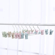 ハンガー 同色10本セット クリップハンガー 衣類収納 洗濯ばさみ付き ズボンハンガー パンツ スカート タオル クローゼット 室内 室外 物干し しわ防止 滑らない 洗濯グッズ 洗濯物干し 収納 衣類整理 便利グッズ 収納ハンガー 多機能 おしゃれ かわいい シンプル ピンク 緑 青 カーキ