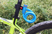 ワイヤーロック ブラケット付き 鍵式 自転車用品 ケーブルロック カギ 盗難防止 施錠 クロスバイク マウンテンバイク ロードバイク 折りたたみ自転車 サイクリング セキュリティー カラフル ブラック ピンク ブルー イエロー グリーン 黒 青 黄色 緑