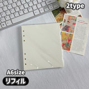 リフィル バインダー ファイル システム手帳 手帳 A6 6穴 文具 文房具 メモ帳 メモパッド ノート 方眼 無地 コンパクトサイズ コンパクト