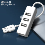 USBハブ USB2.0 HUB 15cmケーブル 60cmケーブル 4ポート パソコン 携帯 データ転送 リチウム 外付け ドッキング ホワイト 便利