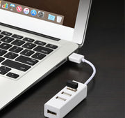 USBハブ USB2.0 HUB 15cmケーブル 60cmケーブル 4ポート パソコン 携帯 データ転送 リチウム 外付け ドッキング ホワイト 便利