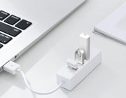 USBハブ USB2.0 HUB 15cmケーブル 60cmケーブル 4ポート パソコン 携帯 データ転送 リチウム 外付け ドッキング ホワイト 便利