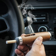 携帯灰皿 喫煙グッズ シガータイプ 葉巻型 木製 水洗い可 ポータブル 吸い殻入れ 火消し 持ち運び 室内 車内 野外