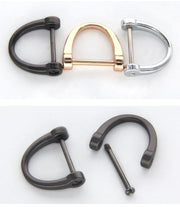 Dカン 23mm 同色2個セット 手芸用品 手作り ハンドメイド D環 Dリング ねじ式 ネジ式 金属製 シャックルキーホルダー キーリング バッグ ポシェット カバン 鞄 鍵 スマートキー シルバーカラー ゴールドカラー メタル シンプル カスタマイズ