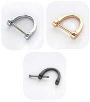 Dカン 23mm 同色2個セット 手芸用品 手作り ハンドメイド D環 Dリング ねじ式 ネジ式 金属製 シャックルキーホルダー キーリング バッグ ポシェット カバン 鞄 鍵 スマートキー シルバーカラー ゴールドカラー メタル シンプル カスタマイズ