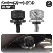 シートボルト 同色2個セット ハーレー用 パーツ バイク用 マウント スクリュー ねじ ネジ キャップ ツーリング 予備 harley用 6mm 1／4インチ シルバーカラー ブラック 黒