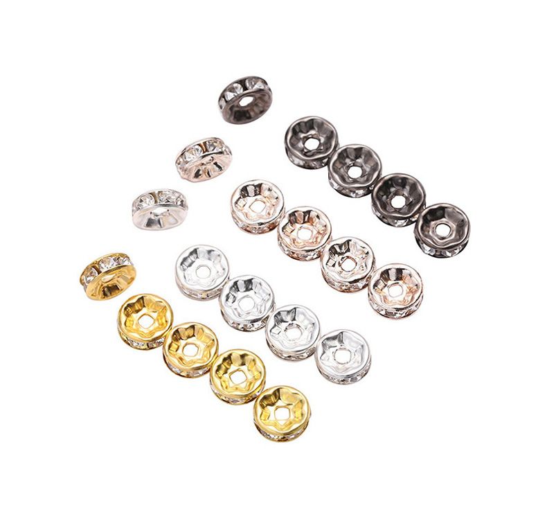 ロンデル 50個セット アクセサリーパーツ 平型 ラインストーン キラキラ 商品画像3