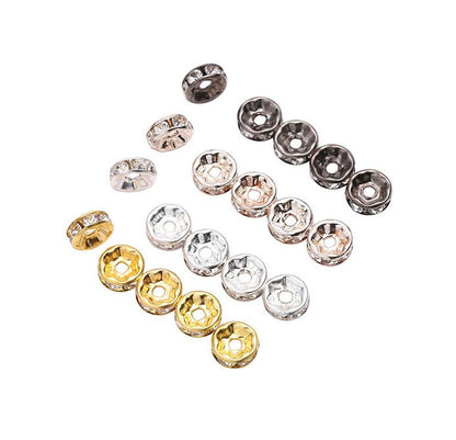 ロンデル 50個セット アクセサリーパーツ 平型 ラインストーン キラキラ 商品画像3