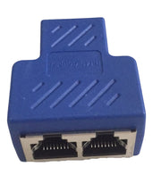 LANケーブルコネクタ パソコン周辺機器 PCケーブル 延長コネクタ RJ45 中継 2分岐 二股 プラグ メス カラフル カラバリ豊富
